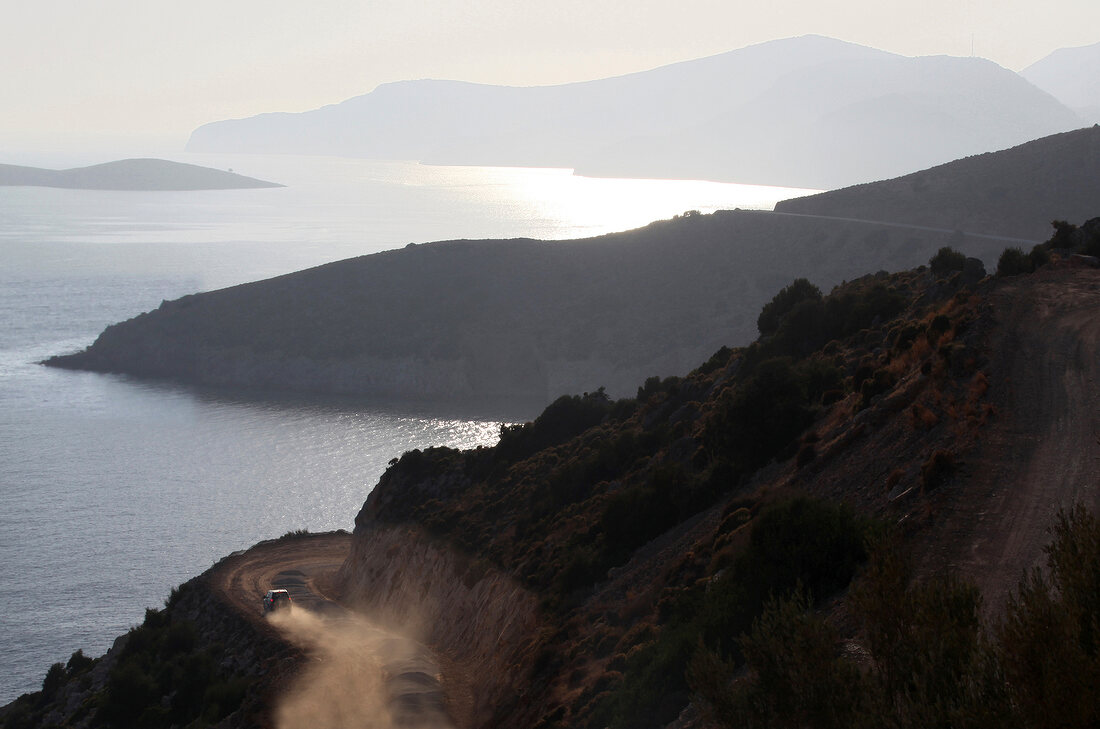 View of mountains and sea between Datca and Knidos, Resadiye Peninsula, Turkey