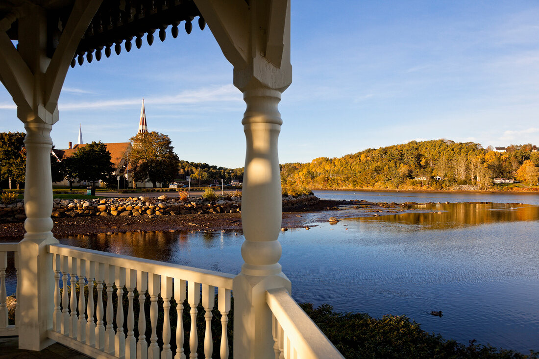 View of Mahone Bay from porch, Nova Scotia, Canada