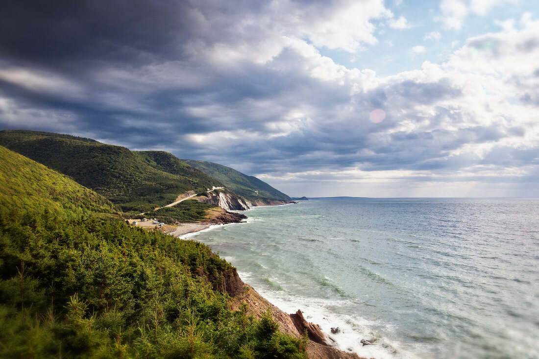 View of Coast and Highlands National Park of Canada in Cape Breton Island, Canada