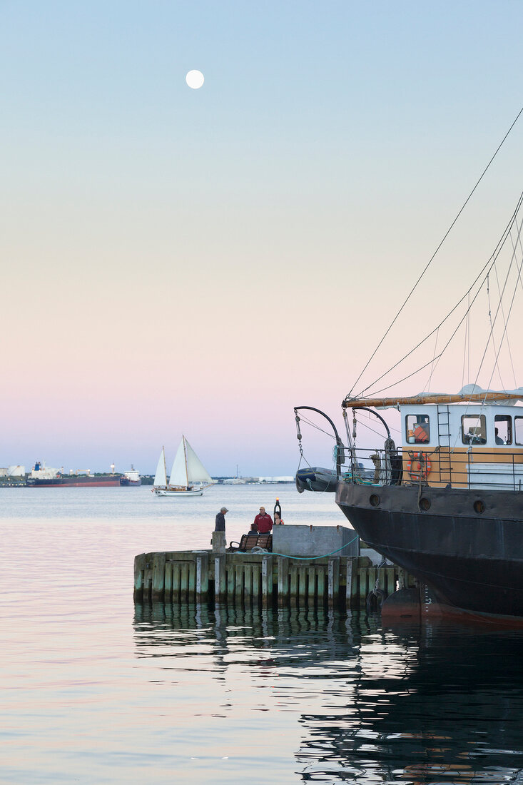 Ship at waterfront, Halifax Regional Municipality, Nova Scotia, Canada