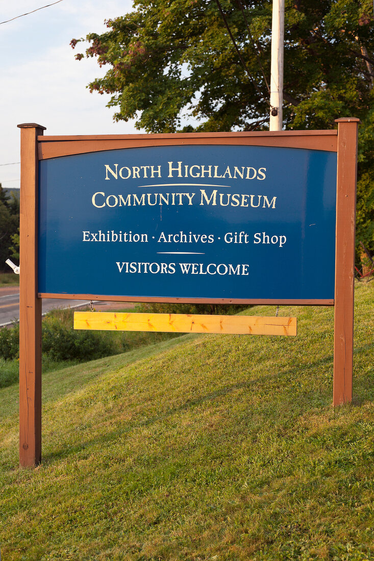 Signboard of North Highlands, Cape Breton Island, Canada