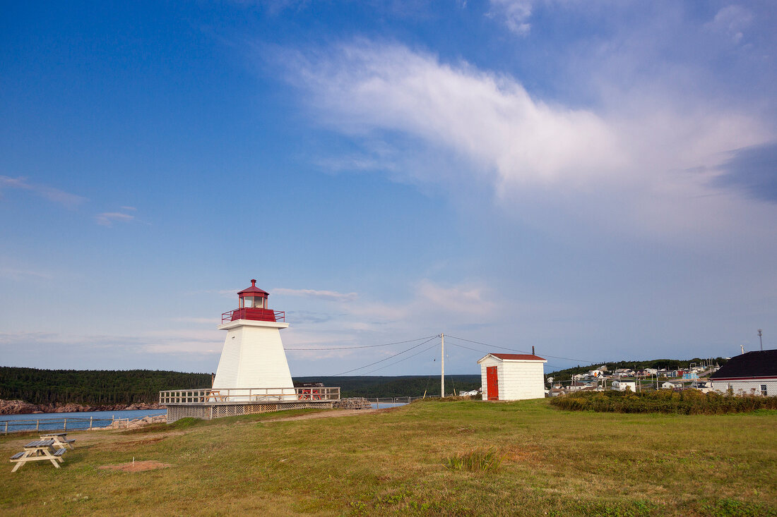 View of Light house in Highlands National Park, Cape Breton Island, Canada