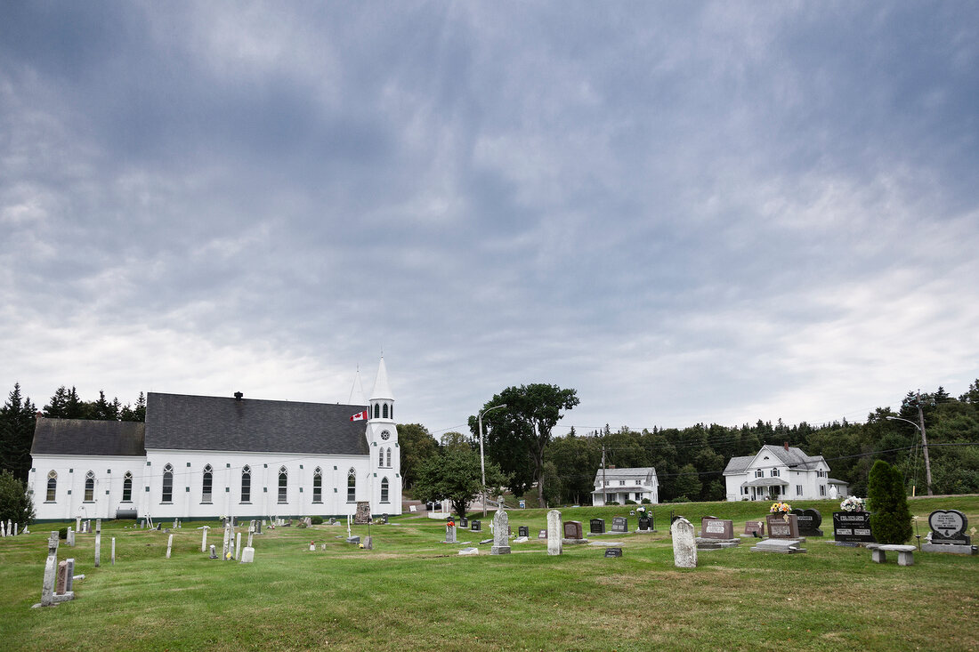 Cemetery and chapel in Cape Breton Island, Canada