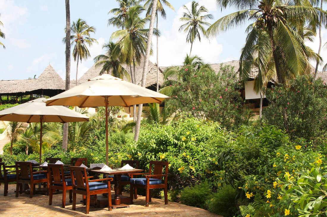 Sitting area at hotel in Zanzibar, Tanzania, East Africa