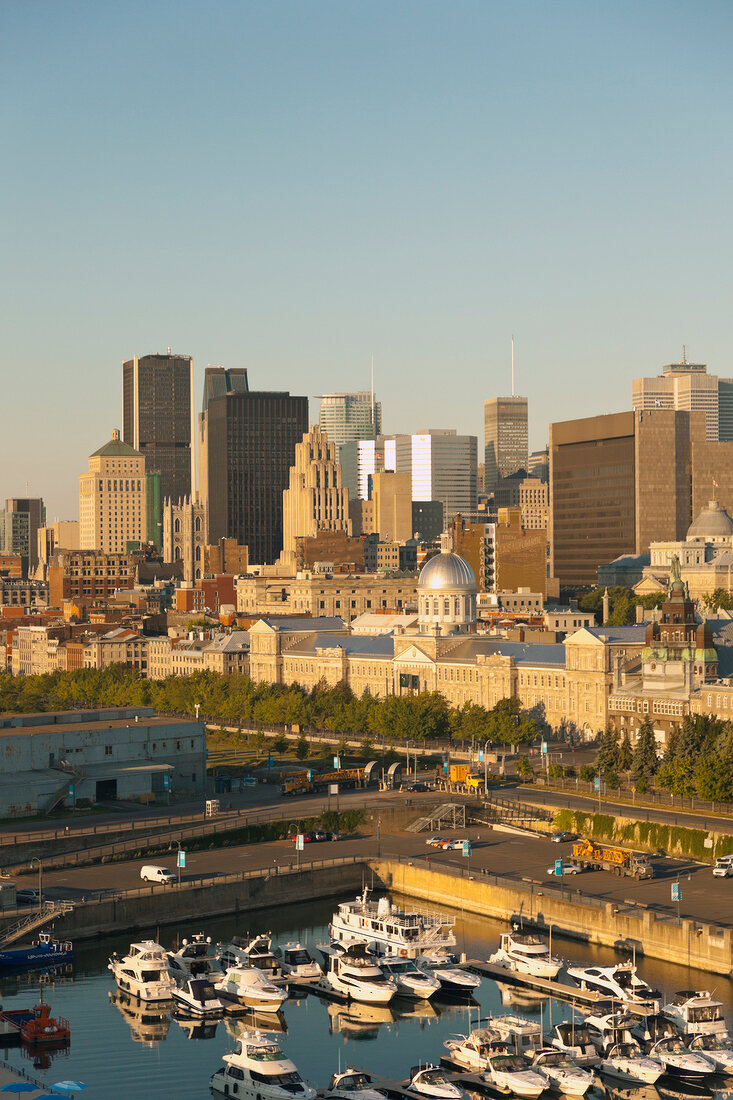 View of Notre-Dame Basilica from Clock Tower in Montreal, Canada