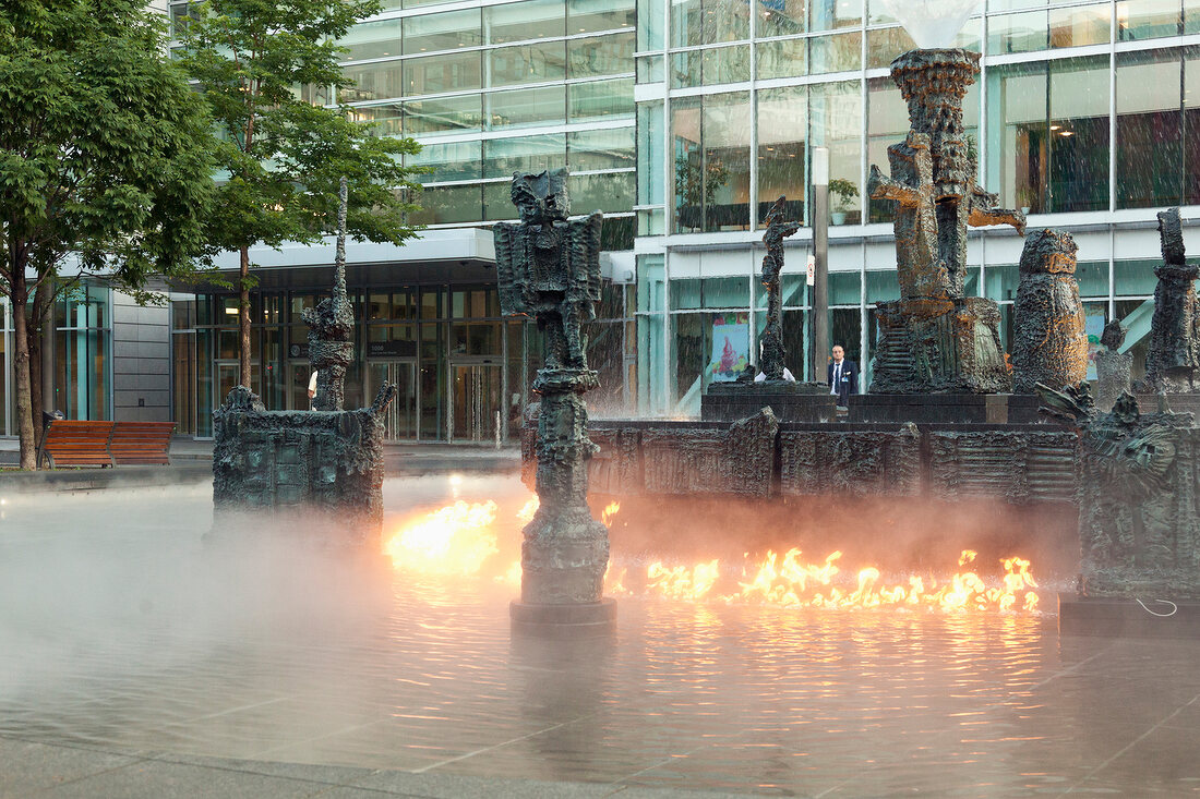 Fountain in front of Montreal Convention Centre in Jean-Paul Riopelle, Montreal, Canada