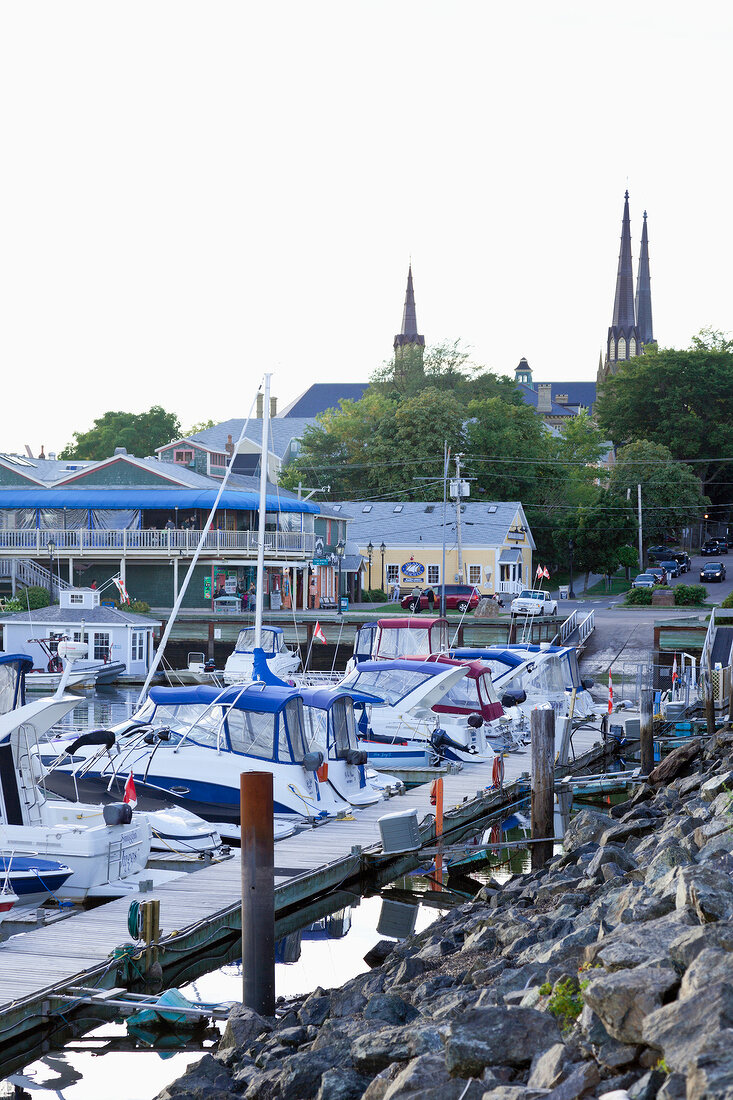 Moored boats at harbour in Prince Edward Island, Charlottetown, Germany