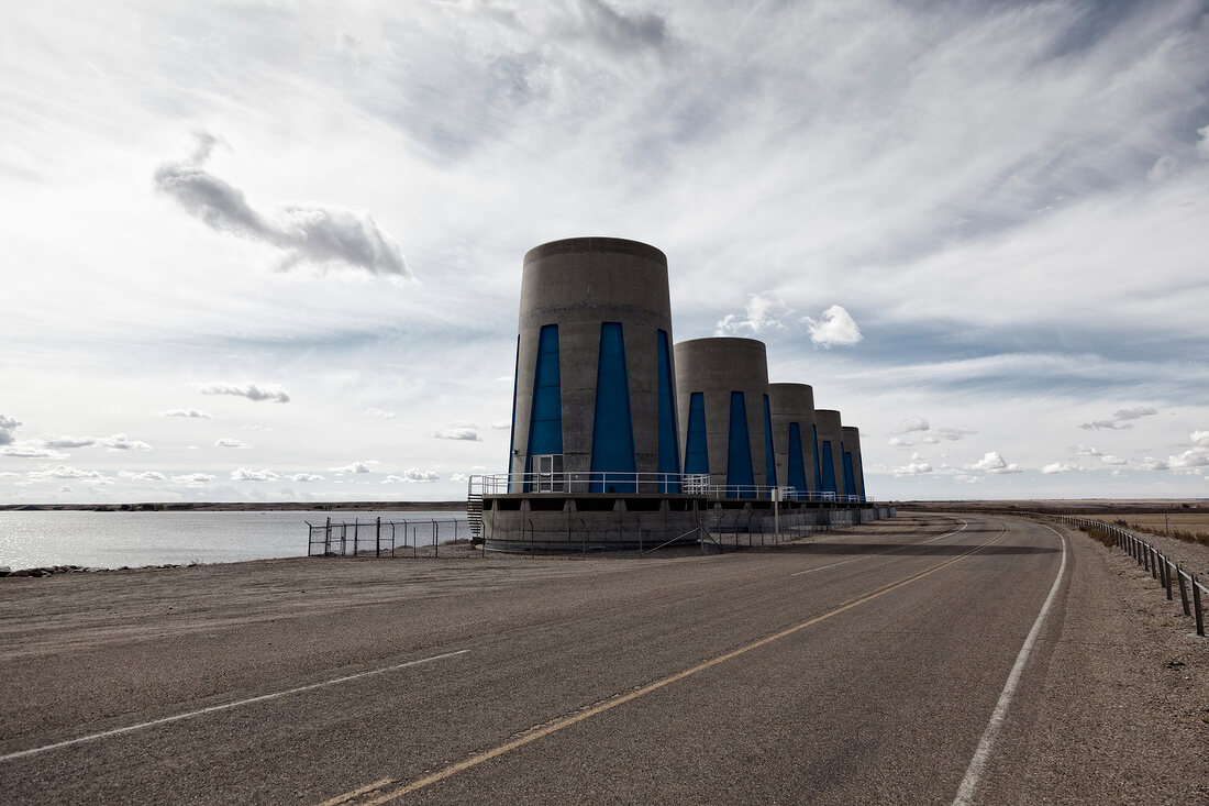 View of Power Plant at Gardiner Dam in Saskatchewan, Canada