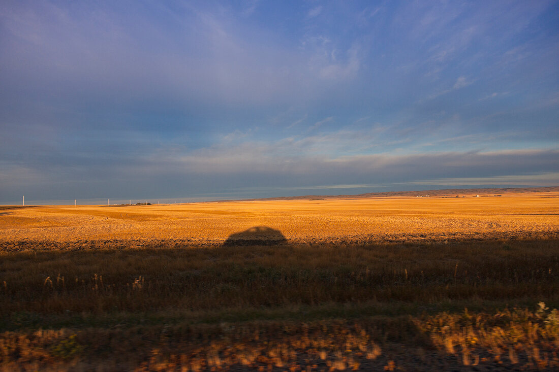 View of field in Moose Jaw, Saskatchewan, Canada