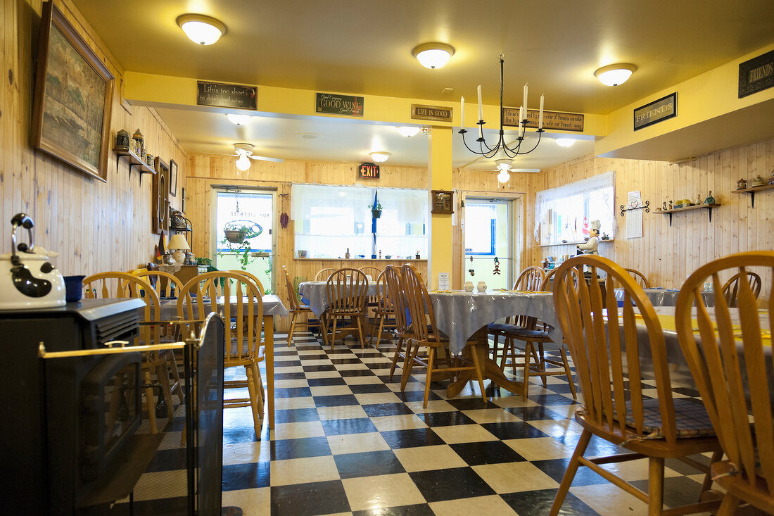 Interior of German Restaurant in Amherst, Nova Scotia, Canada