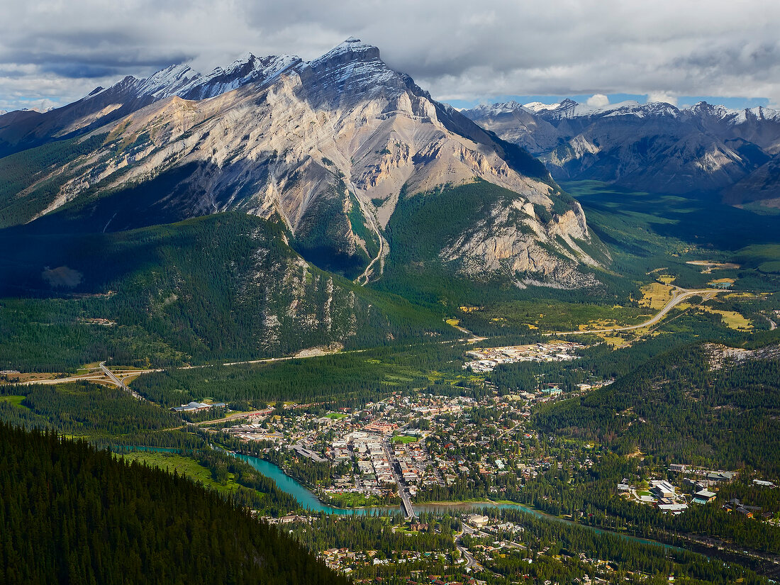View of Banff National Park, Banff Bow and Valley from Alberta, Canada