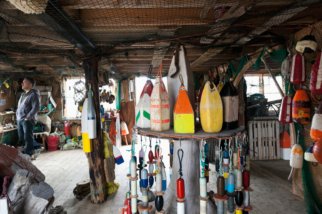 View of village fishing shop, Nova Scotia, Canada