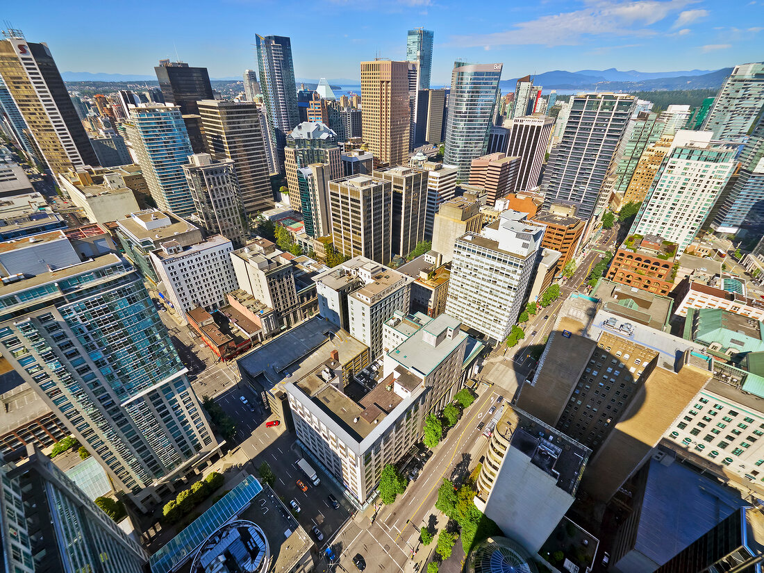 View of Harbour Centre in Vancouver, British Columbia, Canada