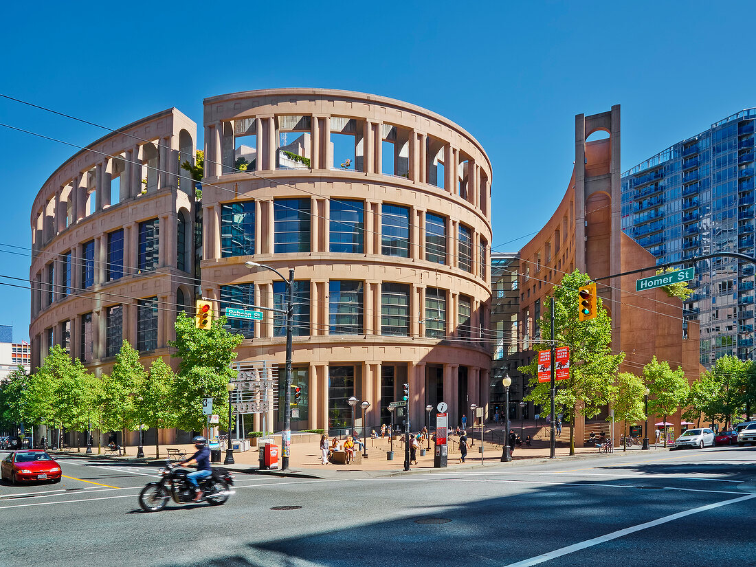 View of Public library in Vancouver, British Columbia, Canada