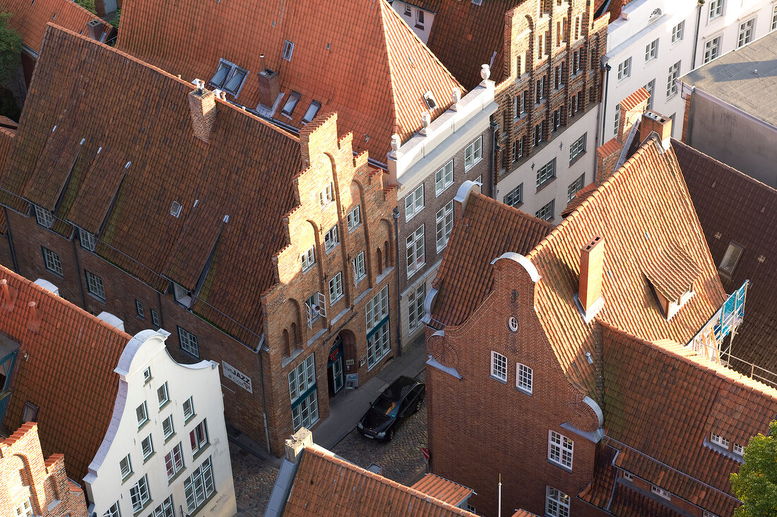 View of Great Peter Grube from St. Petri in Schleswig Holstein, Germany