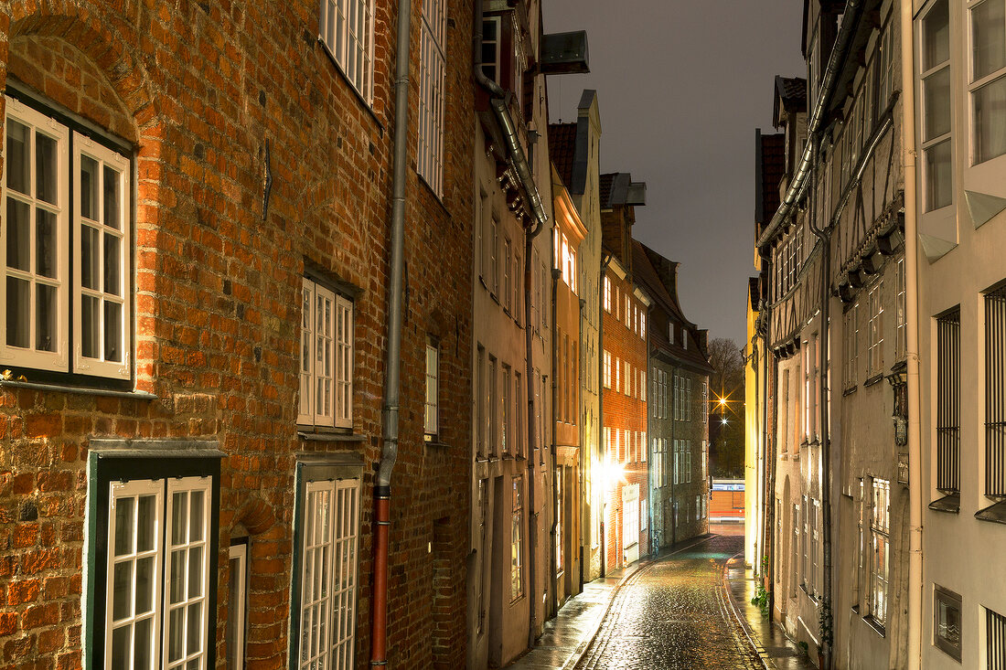 View of Great Peter Grube in evening at Lubeck, Schleswig Holstein, Germany