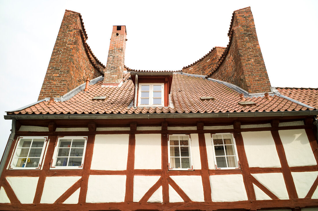 Alley with historic homes in Lubeck, Schleswig Holstein, Germany