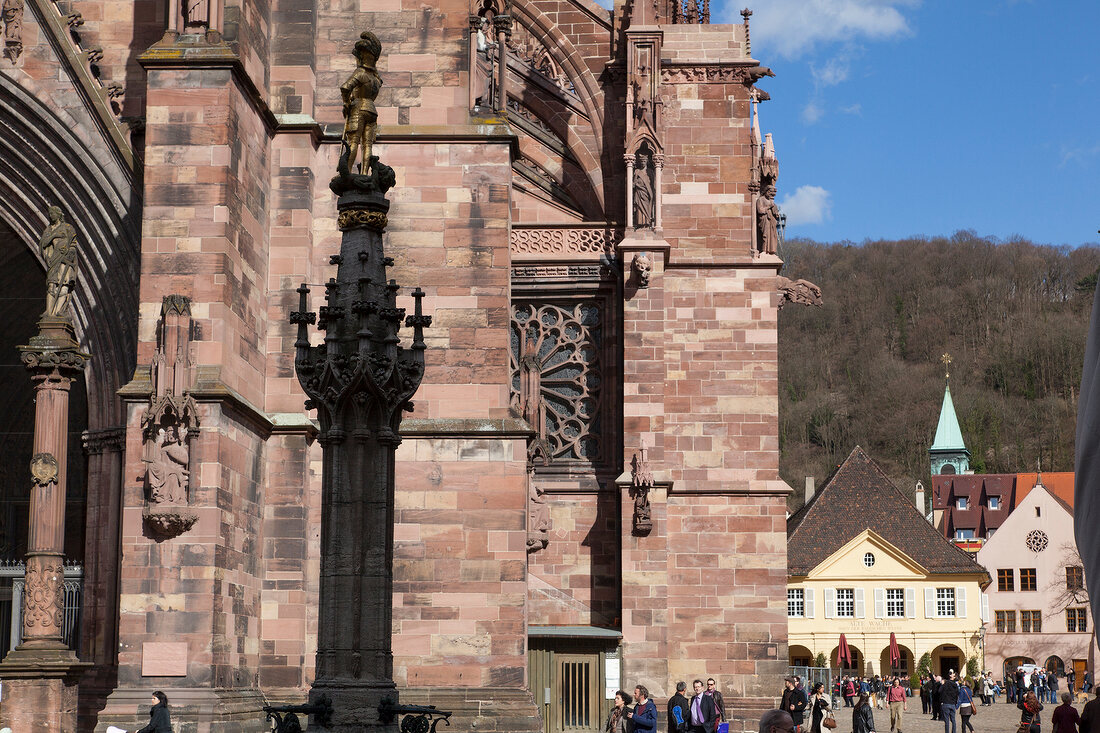 People around Freiburg Minster, Germany