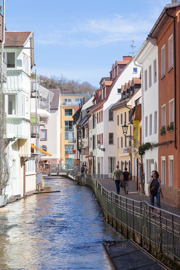 View of Fischerau at St. Martin's in Freiburg, Germany