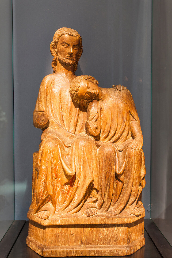 Freiburg, Augustinermuseum, Christus-Johannes Skulptur.