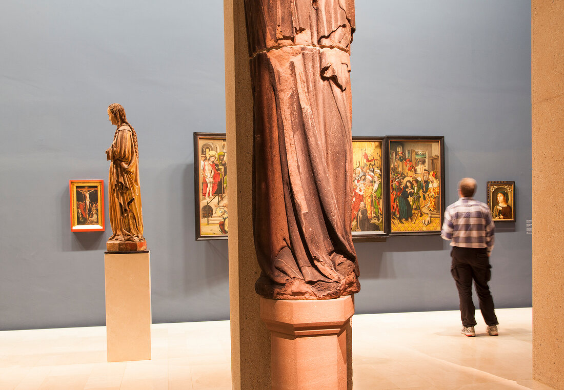 View of passion Altar in Sculpture hall, Augustiner Museum, Freiburg, Germany