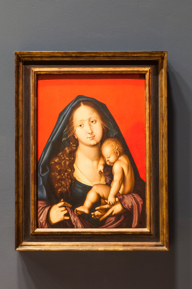 Painting of Virgin Mary on wall at Augustiner Museum by Hans Baldung, Freiburg, Germany