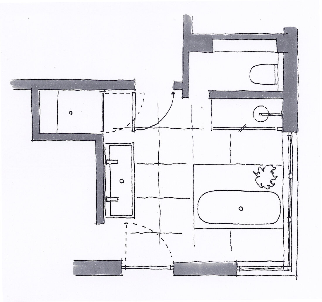 Illustration, Badezimmer Grundriss 