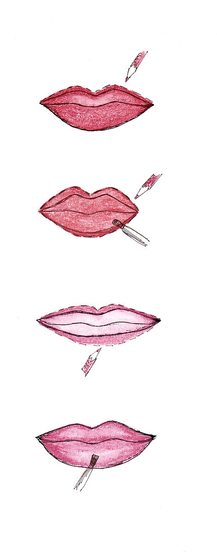 Illustration, Schminkschule, Lippen richtig schminken