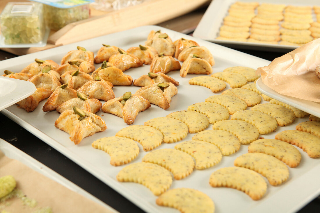 Plätzchen backen, auf Backblech