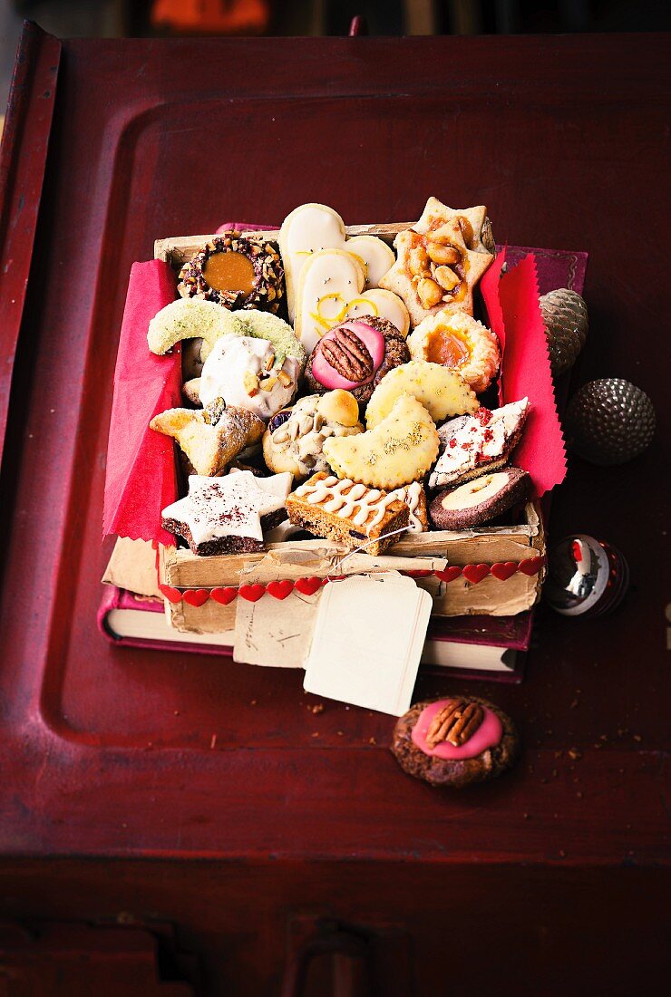 A basket of Christmas biscuits