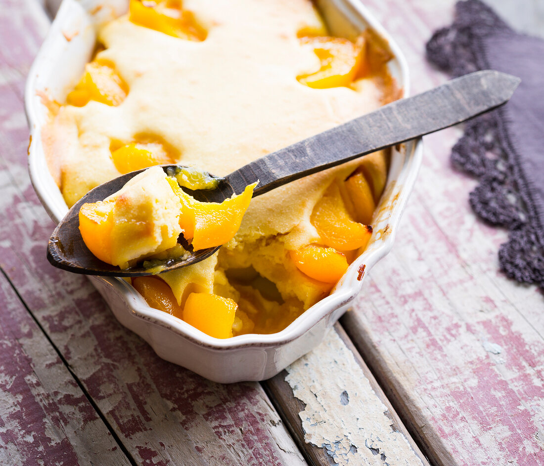 Apricot pastry in casserole