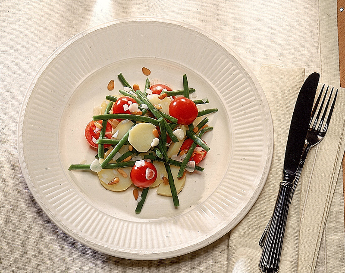 Trennkost (KH): Bohnensalat mit Kartoffeln.