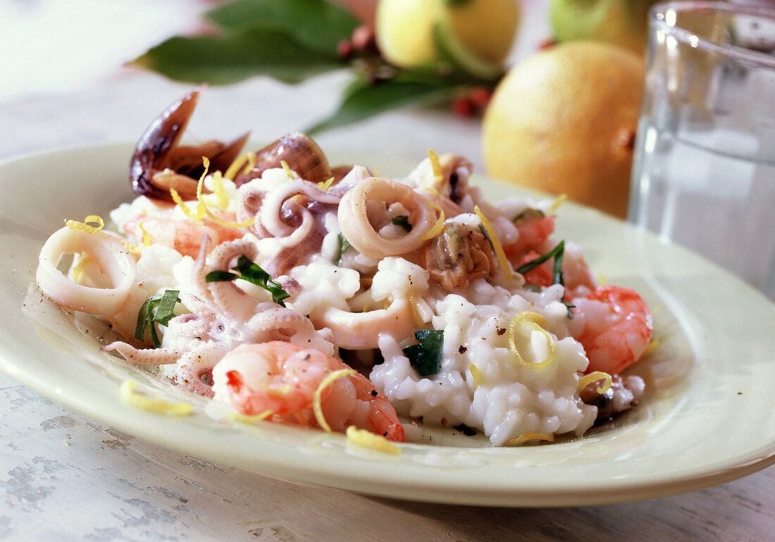 Risotto mit Zitrone und Meeresfrüchten