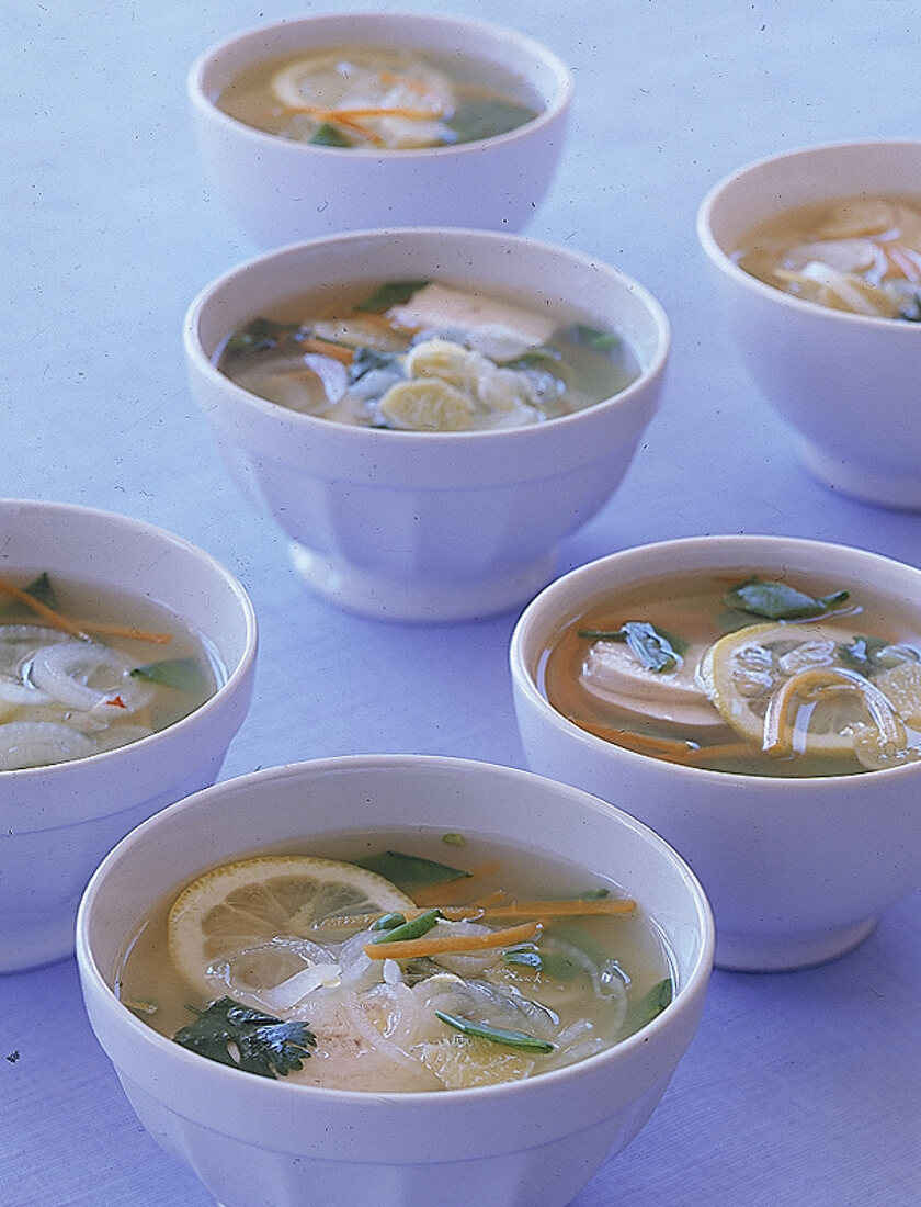 Curry-Kokos-Suppe mit Hähnchenfleisch