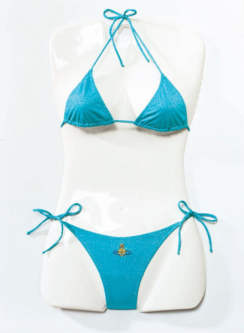 Blauer Triangel-Bikini mit RoyaltyEmblem