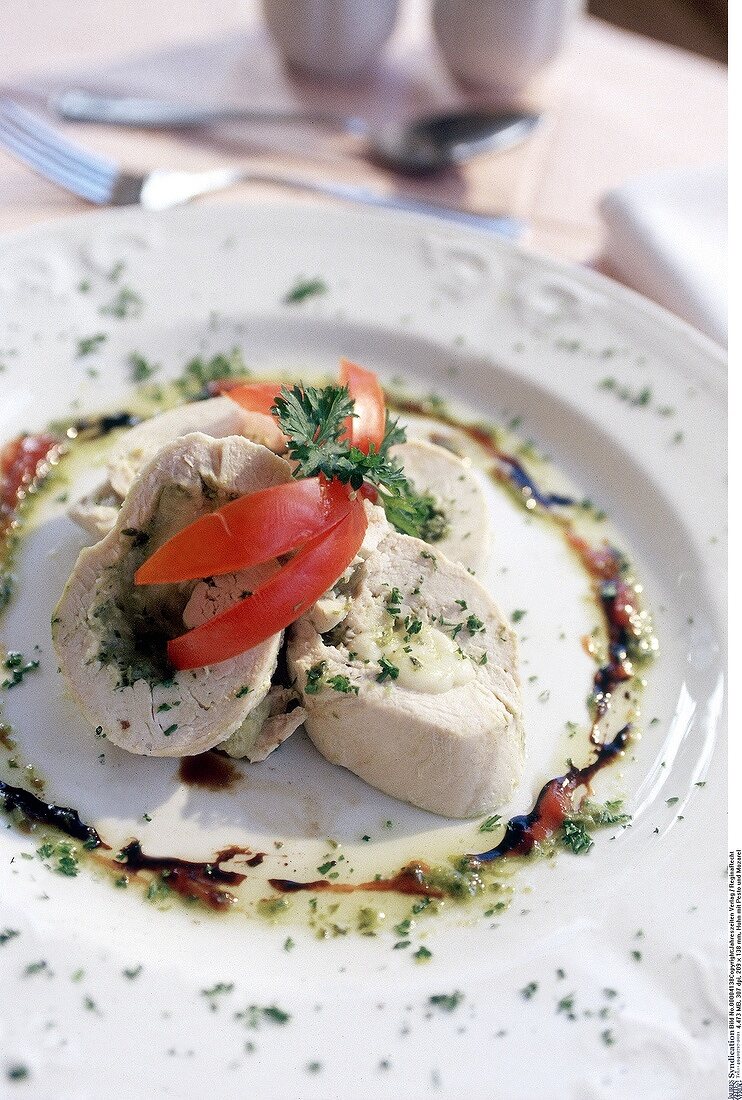 Huhn mit Pesto und Mozarella 