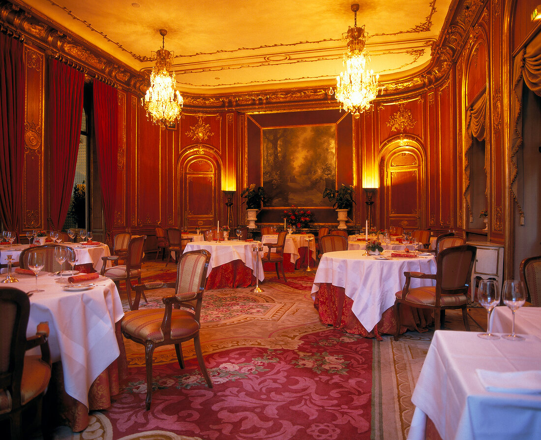 Interior of Vivaldi restaurant in Castle hotel at the Ritz Carlton, Berlin, Germany
