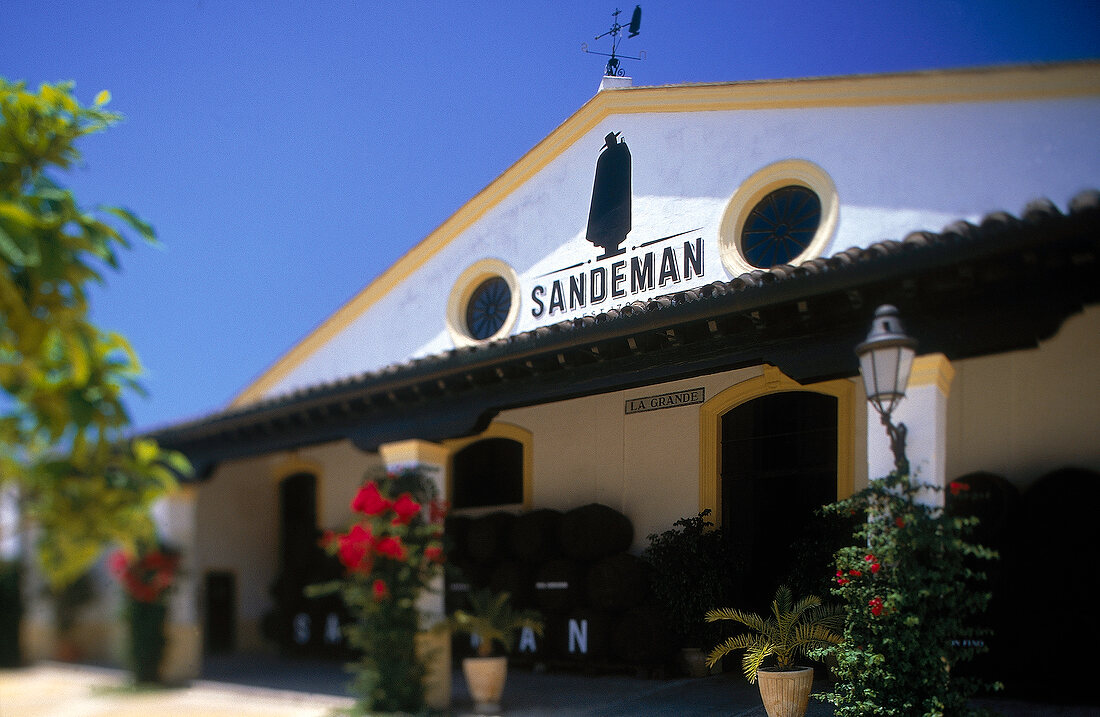 Entrance of The House of Sandeman building of bodega