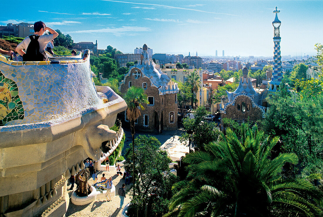 Barcelona, Blick von Gaudis Park Güell