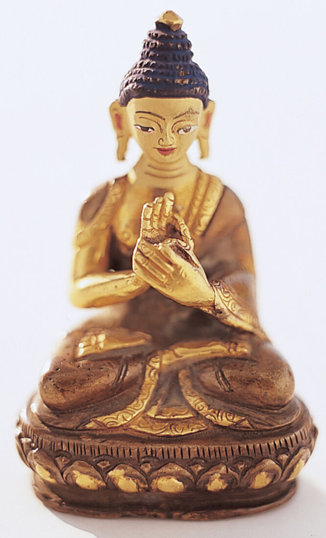 Buddha-Figur, Mudra Geste, spirituelles Zeichen, Freisteller