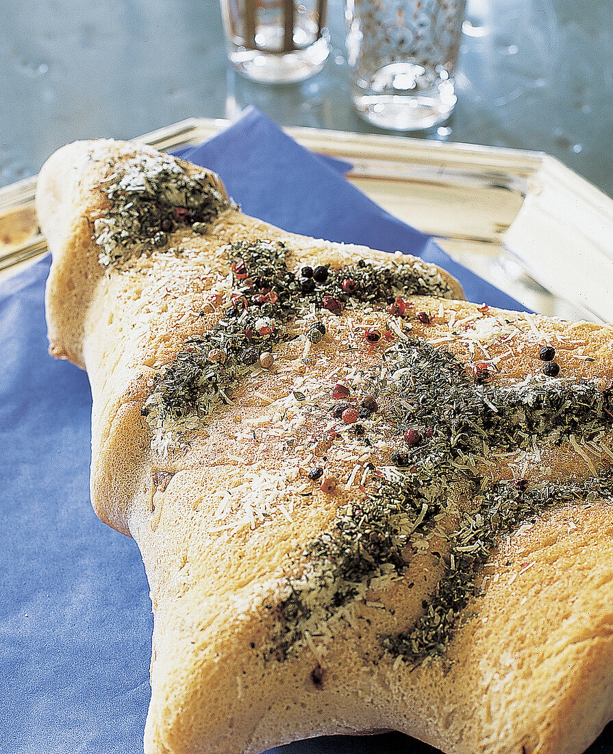 Tannenbaum / Ciabatta / Teig / Weihnachtsbaum als Gebäck