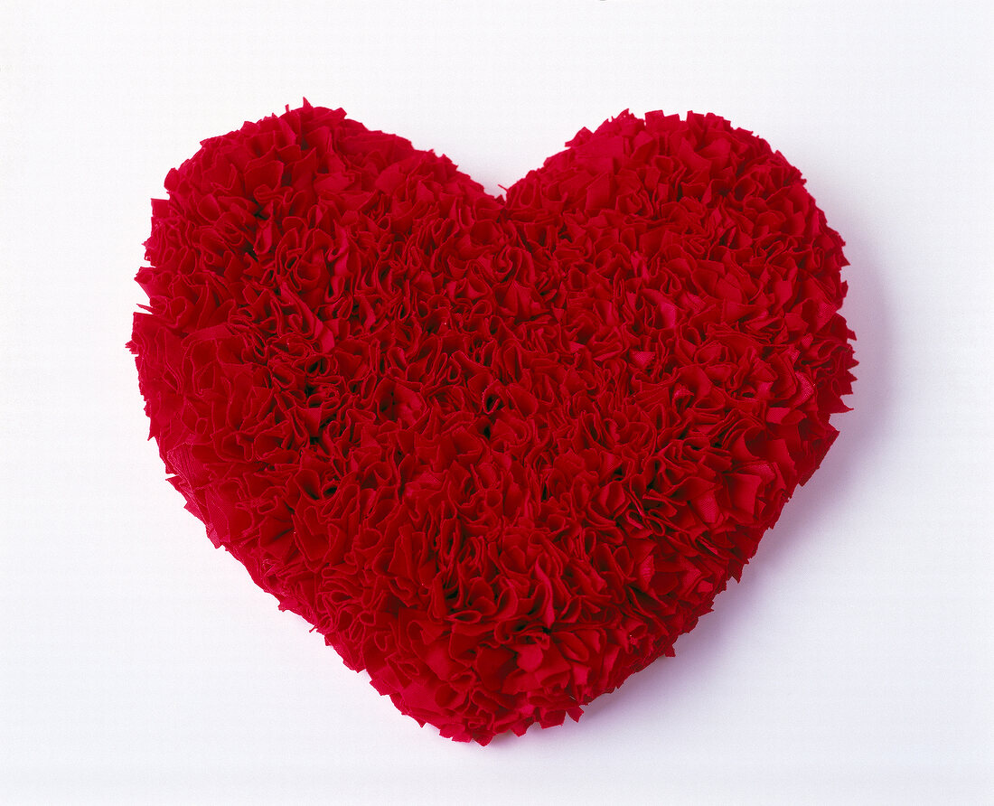 Heart shape bath mat on white background