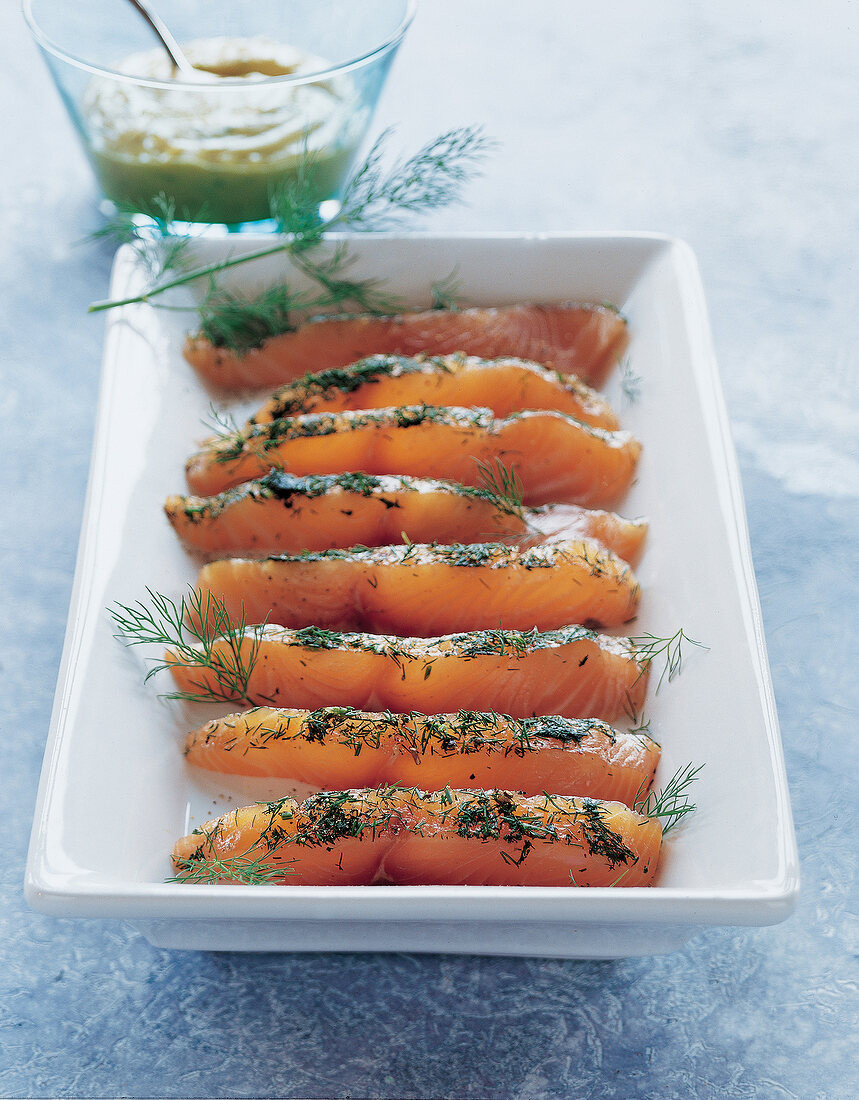 Graved Lachs, angerichtet 