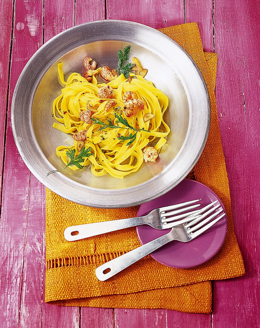 Tagliatelle mit Flusskrebsen 