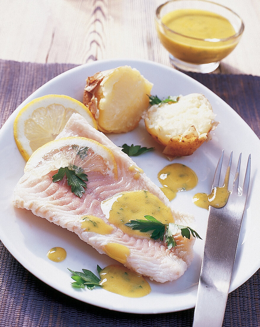 Lengfisch mit Zitronen-Vinaigrette 