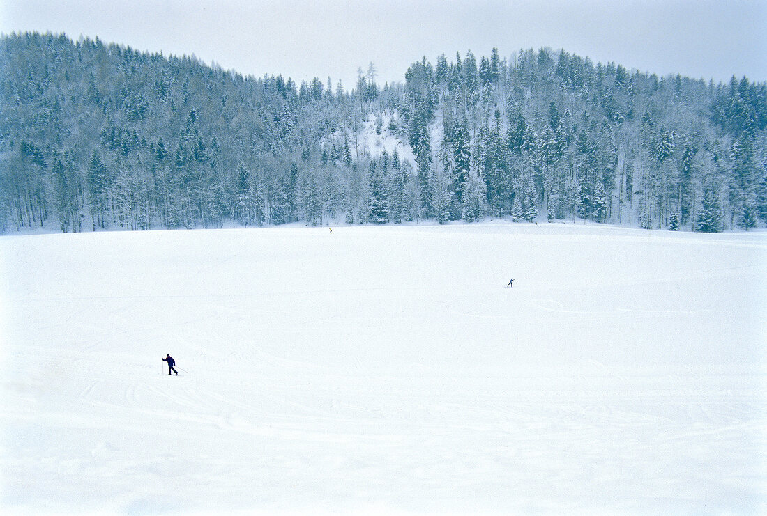 View of ski area during winter in Salzburg, Austria