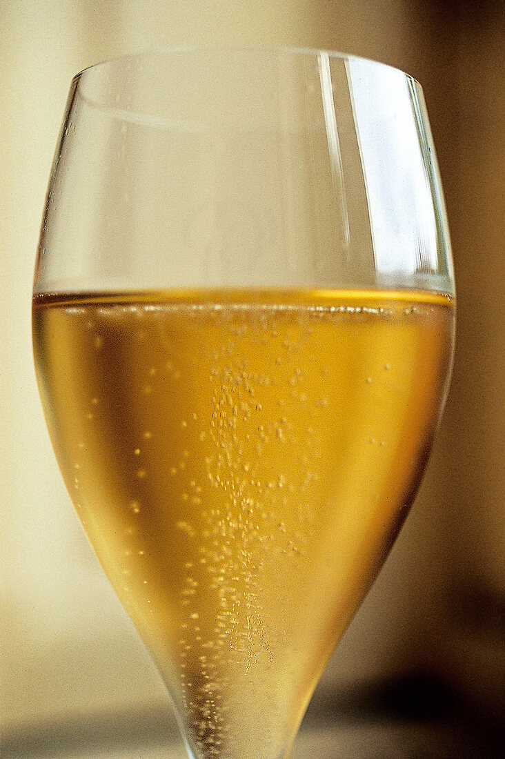 Close-up of champagne in glass