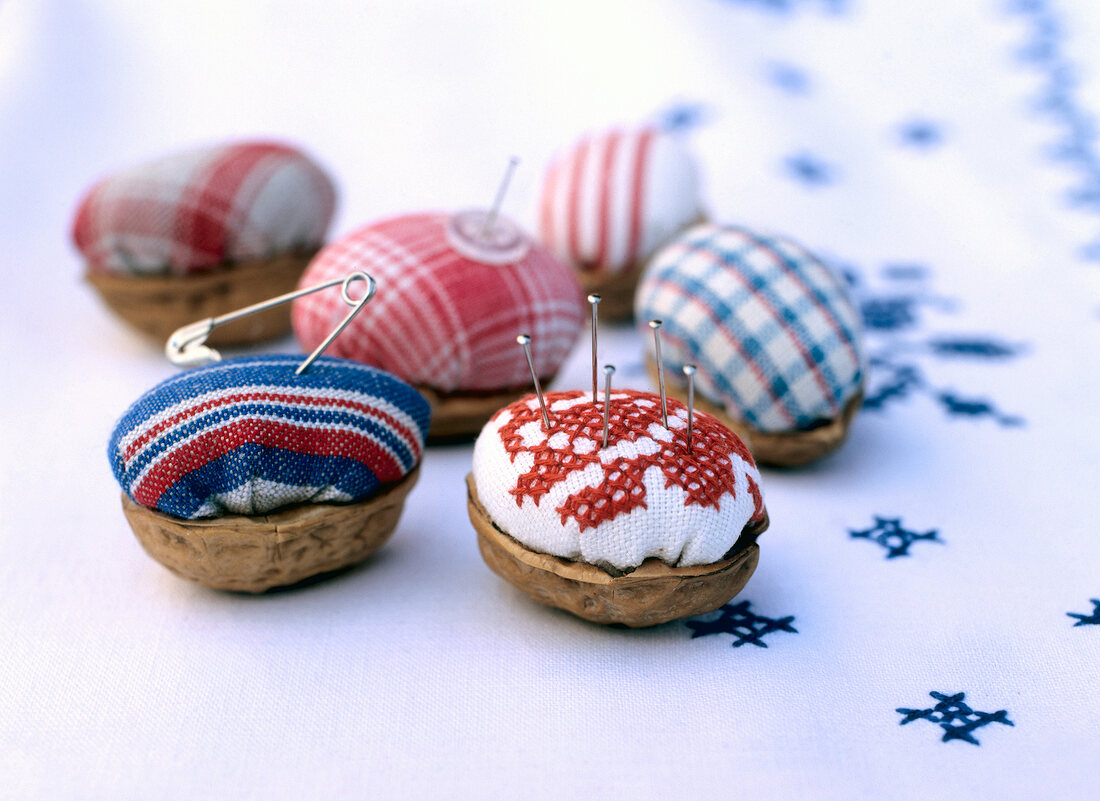 Pincushion in walnut shell