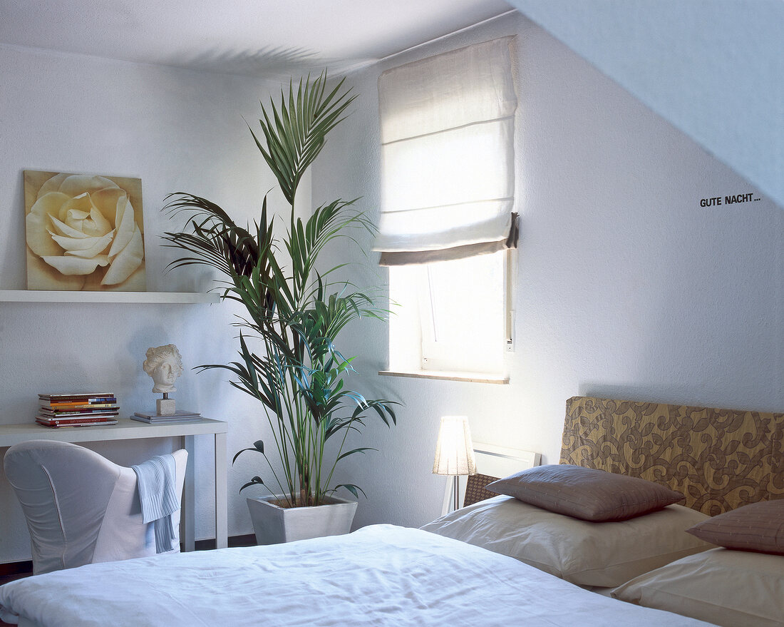 Decorated bedroom in white