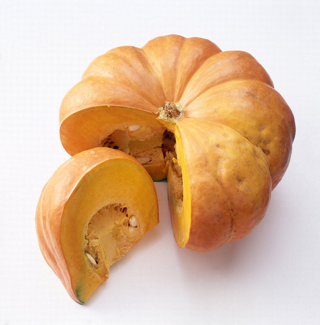 Close-up of pumpkin on white background